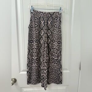 Snakeskin print culotte wide leg Pants